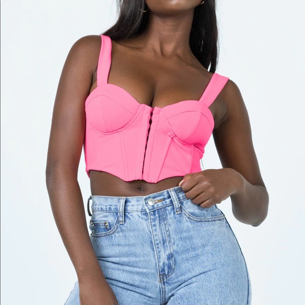 Princess Polly Pink Corset top with small padding. Size 4